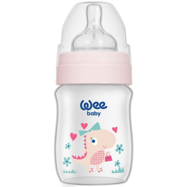 Weebaby Klasik Geniş Ağızlı PP Biberon - Pembe 150ml 0-6+Ay - 1