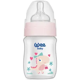 Weebaby Klasik Geniş Ağızlı PP Biberon - Pembe 150ml 0-6+Ay - Weebaby