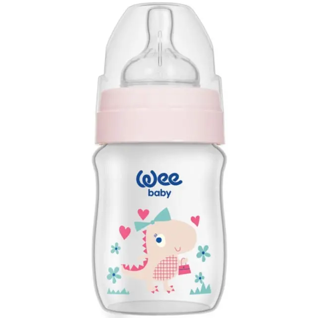 Weebaby Klasik Geniş Ağızlı PP Biberon - Pembe 150ml 0-6+Ay - 1