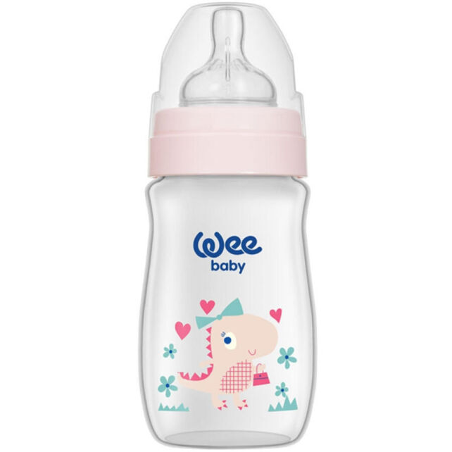 Weebaby Klasik Geniş Ağızlı PP Biberon - Pembe 250ml 0-6+Ay - 1