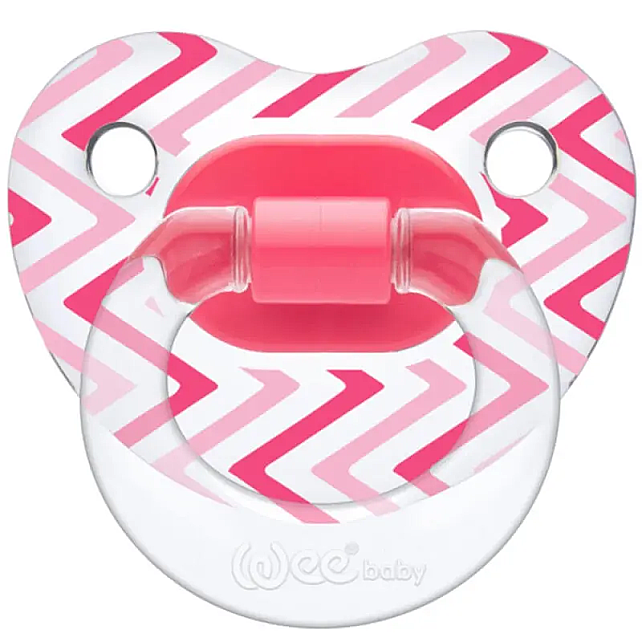 Weebaby Şeffaf Desenli Damaklı Emzik - Pembe 0-6 Ay - 1