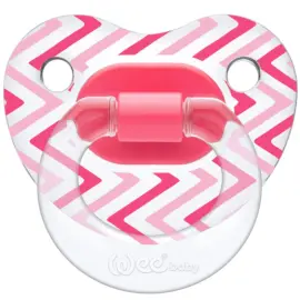 Weebaby Şeffaf Desenli Damaklı Emzik - Pembe 0-6 Ay - Weebaby