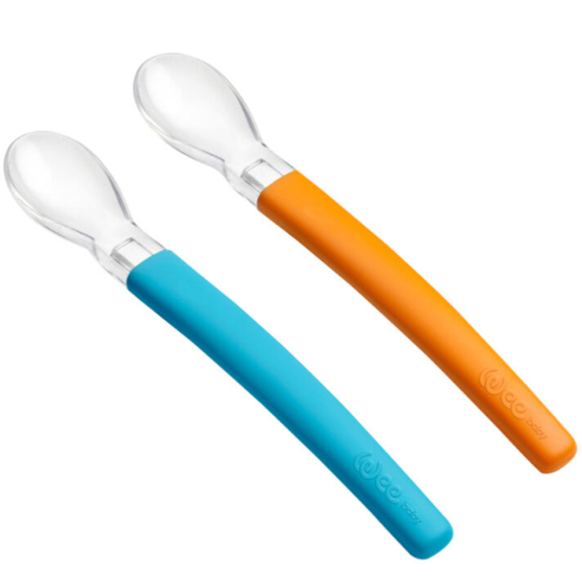 Weebaby Silikon Mama Kaşığı 2'li 6+Ay Mavi-Turuncu - 1