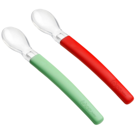 Weebaby Silikon Mama Kaşığı 2'li 6+Ay Yeşil Kırmızı - 2