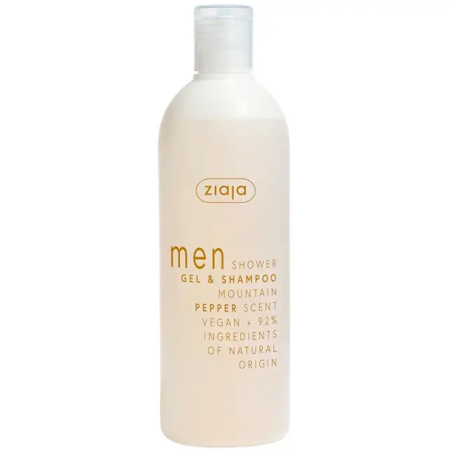 Ziaja Men 2'in 1 Shower Gel & Shampoo - Erkekler İçin Dağ Biberi Duş Jeli ve Şampuan 400ml - 1
