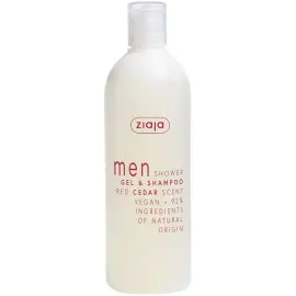 Ziaja Men 2'in 1 Shower Gel & Shampoo - Erkekler İçin Kırmızı Sedir Duş Jeli ve Şampuan 400ml - Ziaja