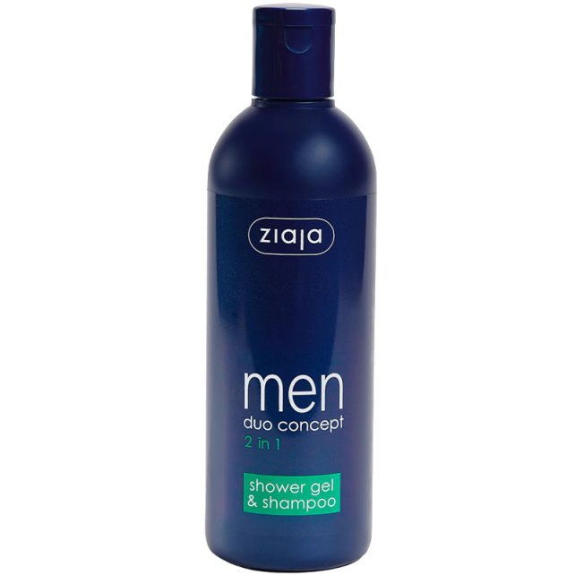 Ziaja Men 2'in 1 Shower Gel & Shampoo - Erkekler İçin Duş Jeli ve Şampuan 300ml - 1