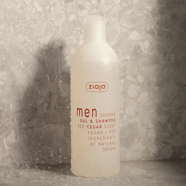 Ziaja Men 2'in 1 Shower Gel & Shampoo - Erkekler İçin Kırmızı Sedir Duş Jeli ve Şampuan 400ml - 2
