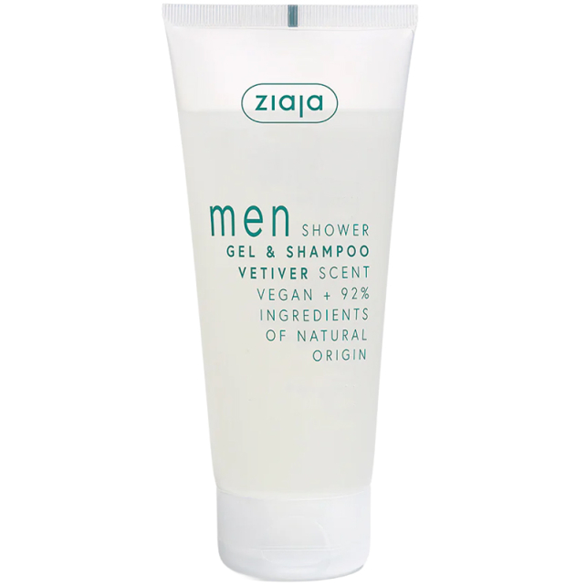 Ziaja Men 2'in 1 Shower Gel & Shampoo - Erkekler İçin Nane Özlü Duş Jeli ve Şampuan 200ml - 1