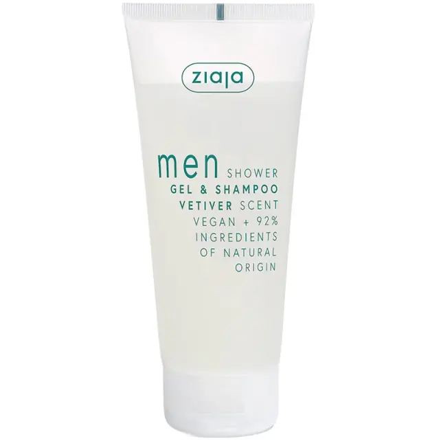 Ziaja Men 2'in 1 Shower Gel & Shampoo - Erkekler İçin Nane Özlü Duş Jeli ve Şampuan 200ml - 1